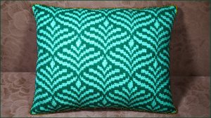 Подушка с узором Барджелло тунисским крючком. Часть 4.