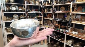 Кованая поющая чаша SUN/MOON SILVER ( 12см, нота: Соль #, 415 Гц ) / Singing Bowl / shamanic.moscow