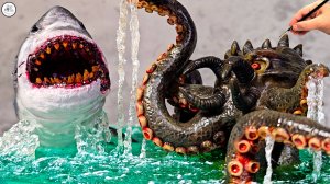 Диорама ЗОМБИ АКУЛА против КРАКЕНА | Resin Art