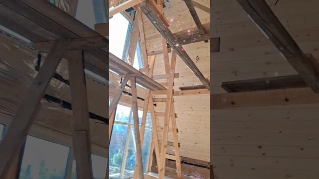 1000027657.mp4 (Собака наблюдает за креплением имитации бруса внутри дома А-фрейм)