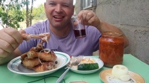 мукбанг куриные голени на углях/обжор/обед/еда на камеру/мокпанроссия