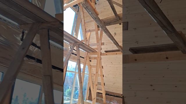 1000027656.mp4 (Собака наблюдает за креплением имитации бруса внутри дома А-фрейм)