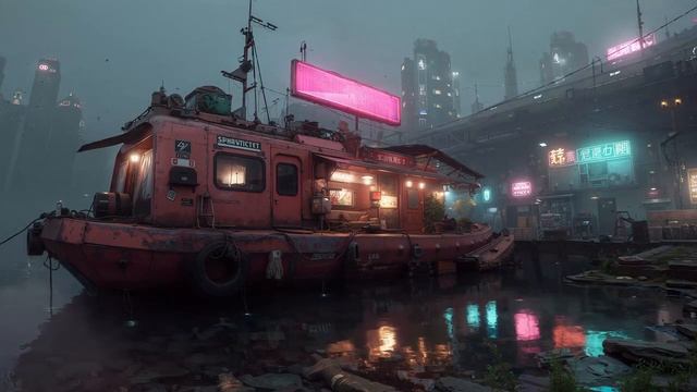 NEON HARBOR - Cyberpunk Ambience - Moody Ambient Music for Late Night Calm #cyberpunk #darkambient