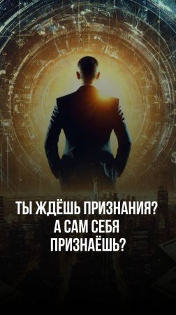 Ты ждёшь признания? А сам себя признаёшь?