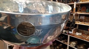 Кованая поющая чаша SUN/MOON SILVER ( 22 см, нота: Ре #, 155 Гц ) / Singing Bowl / shamanic.moscow