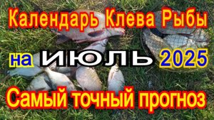 Календарь клева на ИЮЛЬ 2025 Прогноз клева рыбы Лунный Календарь рыбака 2025!