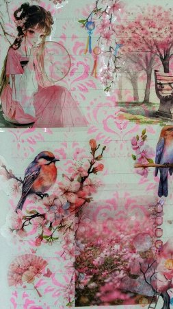 «Под сенью сливы»🌸💮🕊️ #скрапбукинг #асмр #сакура #азия #творчество