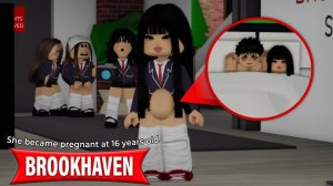 Она стала мамой в таком юном возрасте! Roblox Брукхейвен РП #роблокс