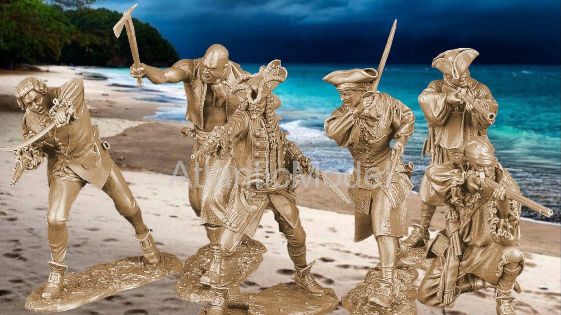 солдатики Plastic Platoon Пираты набор 2 бежевый смотреть онлайн