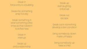 Фразовые глаголы 2 Phrasal Verbs 2