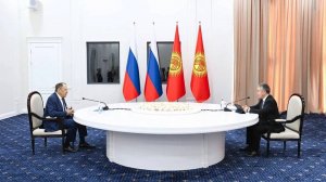 С.В. Лавров с Министром иностранных дел Киргизии Ж.М.Кулубаевым в узком составе, 29 июня 2025 года