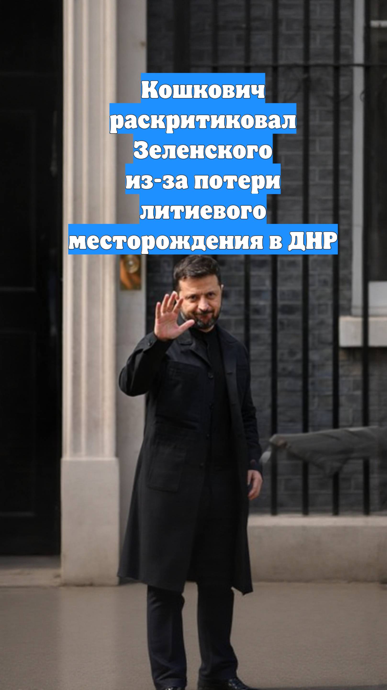 Кошкович раскритиковал Зеленского из-за потери литиевого месторождения в ДНР