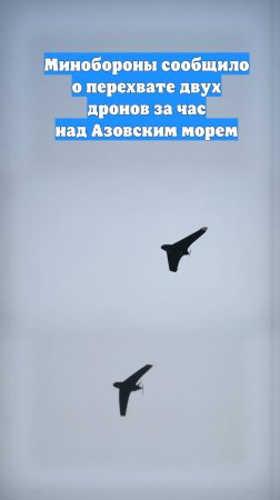 Минобороны сообщило о перехвате двух дронов за час над Азовским морем