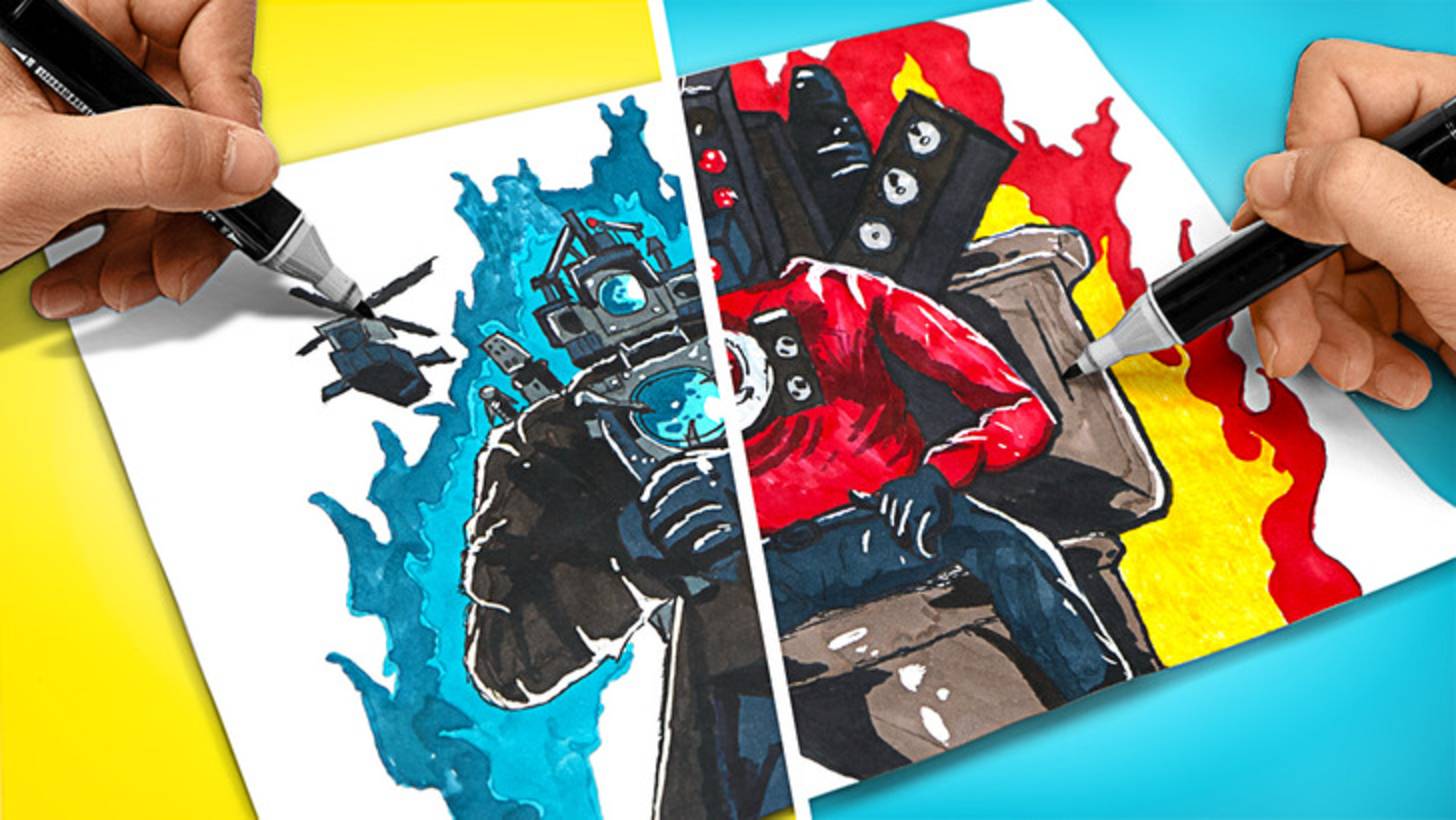 🎨 Челлендж: рисуем Спикермена и Камерамена 🤖🖌️