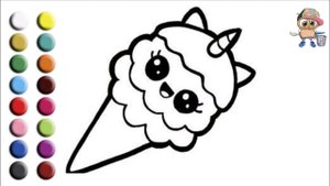 Раскраска для детей ВКУСНОЕ МОРОЖЕННОЕ. Учим цвета.