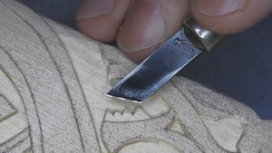 Топорище резное «Волк» #16 / A drawing on an Ax