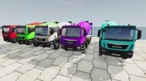 Бетономешалки и крутой спуск. BeamNG Drive - Реалистичные автомобильные аварии и погони и ДТП.