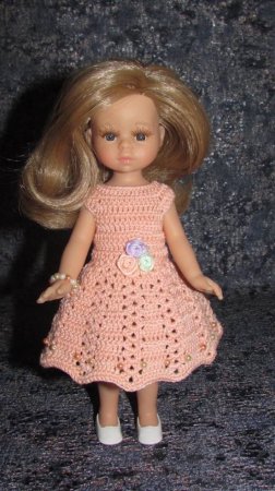 Вязаное платье на кукол Паола Рейна мини - 21 см ( Paola Reina mini - 21 cm )