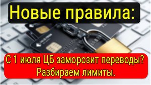 Новые правила: С 1 июля ЦБ заморозит переводы? Разбираем лимиты.