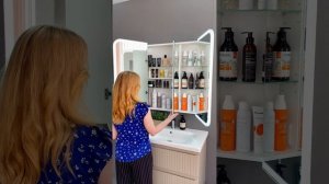 Зеркальный шкаф трельяж для ванной комнаты Cosmetic Light 80 с подсветкой от ALAVANN!