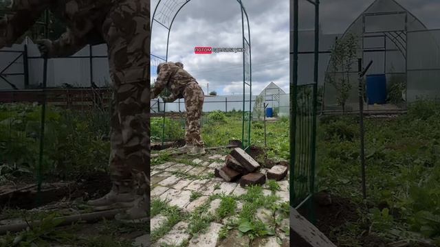 Устанавливаю арку #уралочка #уральскаядевушка #огород