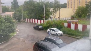 Вид на стройку из окна в плохую погоду - Timelapse from the window