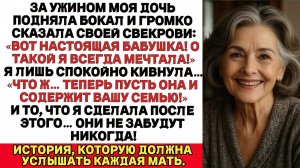 За ужином моя дочь подняла бокал и сказала свекрови «Настоящая бабушка… О такой я всегда мечтала