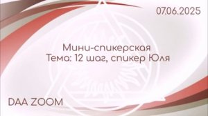 Мини-спикерская 12 шаг, Юля DAA ZOOM