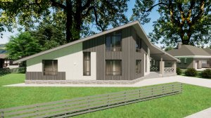 Ромбовидный двухэтажный дом площадью 158м2