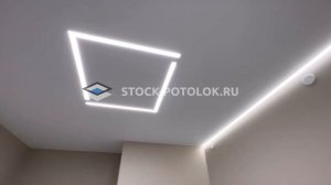 световая линия СТОК ПОТОЛОК. Натяжной потолок в спальне.