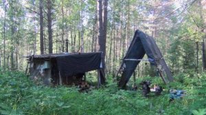 Рыбалка ОТШЕЛЬНИКОВ в ДЕВСТВЕННОЙ ТАЙГЕ 2025 Рудиковка 27ию Рыбалка Охота Поход Медведь Изба в Лесу