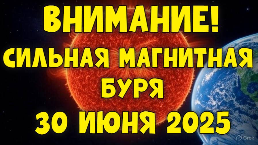 🚨 ВНИМАНИЕ! СИЛЬНАЯ МАГНИТНАЯ БУРЯ 30 ИЮНЯ 2025 — ВОЗМОЖЕН КРАСНЫЙ УРОВЕНЬ! ⚡