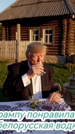 Дональд Трамп пьёт водку в белорусской глубинке
