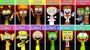 Все персонажи OC и бонусные из  Sprunki Wenda Treatment