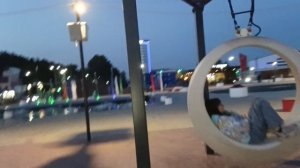 Вечерняя прогулка с внуками.