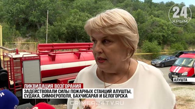 Огонь под контролем: как работают спасатели на месте ландшафтного пожара под Алуштой