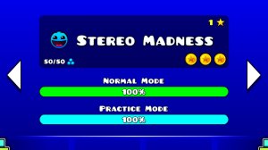 Прохождение Stereo Madness на три золотые монеты