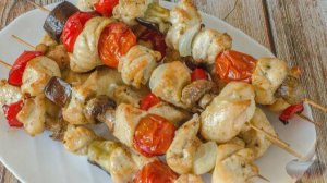 Пикник в духовке. ШАШЛЫК ИЗ КУРИЦЫ С ГРИБАМИ И ОВОЩАМИ