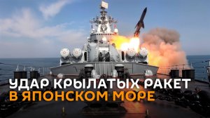 Удар российских крылатых ракет по мишеням в Японском море показали на видео