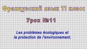 Французский язык 11 класс (Урок№11 - Les problemes ecologiques et la protection de l'environnement.)
