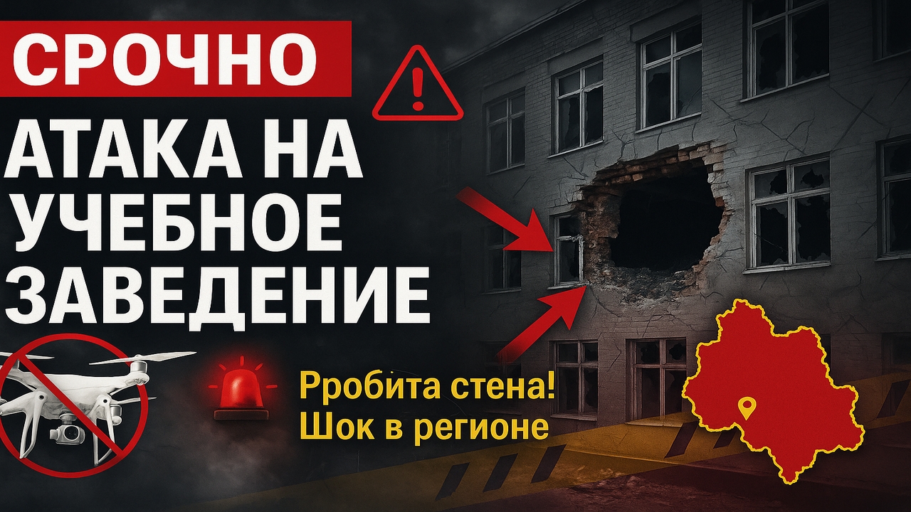 Срочно! Дрон атаковал школу в Таврово — пробита стена здания «Формула успеха»