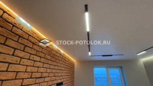 Натяжной потолок с парящим профилем. #натяжные_потолки