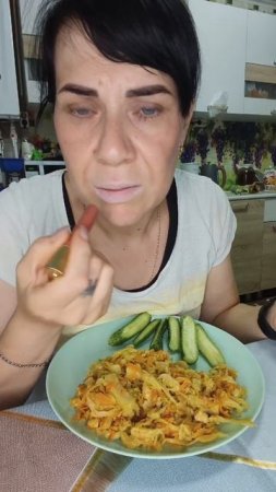 Ужин пп с капустой и огурчиками