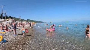 Сочи Лазаревское сегодня 30 июня 2025. Пляж Морская Звезда, Бирюза, Лазаревский-1. Погода сейчас