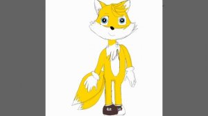 Рисую лиса Тейлса из игры, мультфильма соник, в приложении ibis paint x