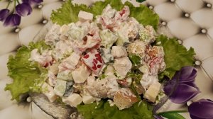 Очень вкусный, сытный и быстрый салат из доступных продуктов, который понравится всем😋🤤👍