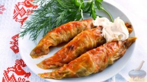 Роллы из капусты и отбивных. ГОЛУБЦЫ СО СВИНЫМИ ОТБИВНЫМИ И ГРИБАМИ