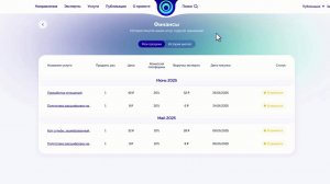 Раздел "Финансы" в личном кабинете профиля Эксперта
