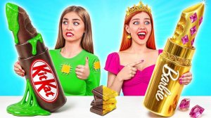 Челлендж. Шоколадная Еда vs Настоящая еда _ Кухонные Лайфхаки и Рецепты