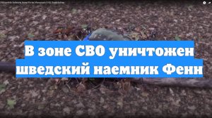 В зоне СВО уничтожен шведский наемник Фенн
